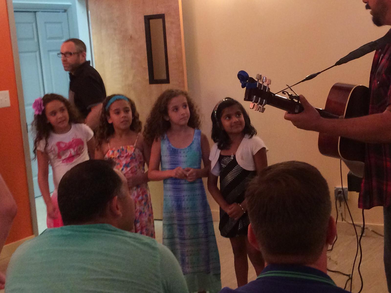 Singing lesson and performance